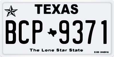 TX license plate BCP9371