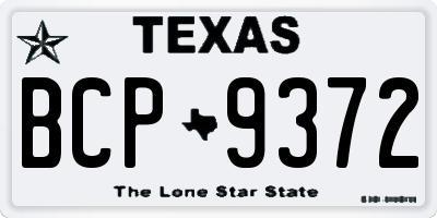 TX license plate BCP9372