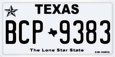TX license plate BCP9383