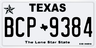 TX license plate BCP9384