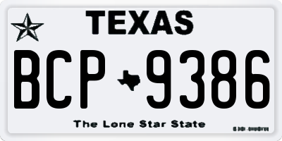 TX license plate BCP9386