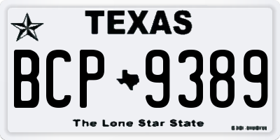 TX license plate BCP9389