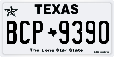 TX license plate BCP9390