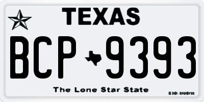 TX license plate BCP9393