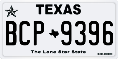 TX license plate BCP9396