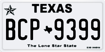 TX license plate BCP9399
