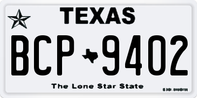 TX license plate BCP9402