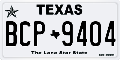 TX license plate BCP9404