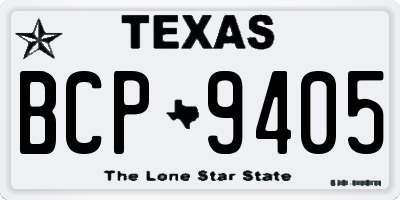 TX license plate BCP9405