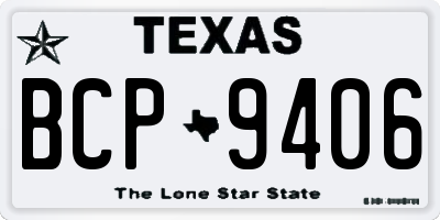 TX license plate BCP9406