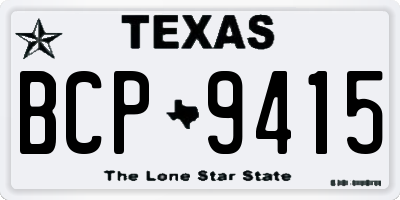 TX license plate BCP9415