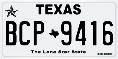TX license plate BCP9416