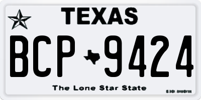 TX license plate BCP9424
