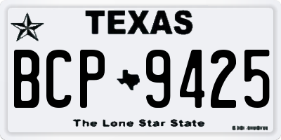 TX license plate BCP9425