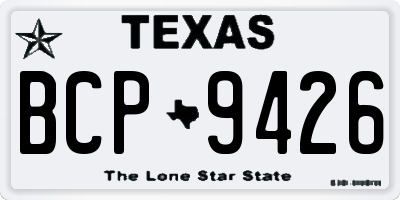 TX license plate BCP9426
