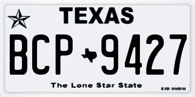 TX license plate BCP9427