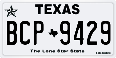 TX license plate BCP9429