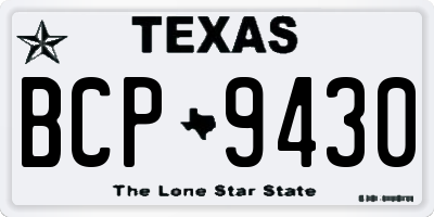 TX license plate BCP9430