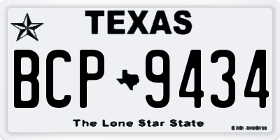 TX license plate BCP9434