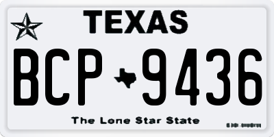 TX license plate BCP9436