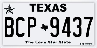 TX license plate BCP9437