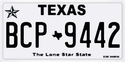 TX license plate BCP9442