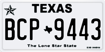 TX license plate BCP9443