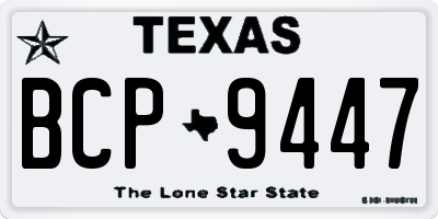 TX license plate BCP9447