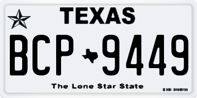 TX license plate BCP9449