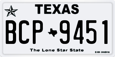 TX license plate BCP9451