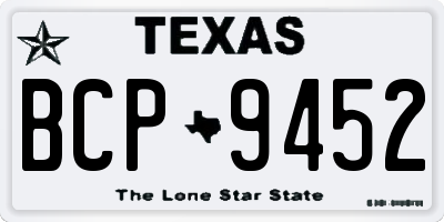 TX license plate BCP9452