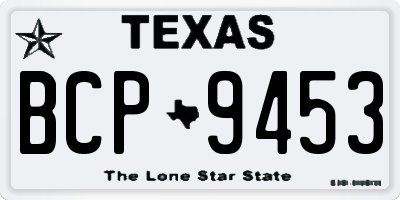 TX license plate BCP9453