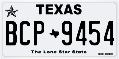 TX license plate BCP9454