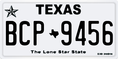 TX license plate BCP9456