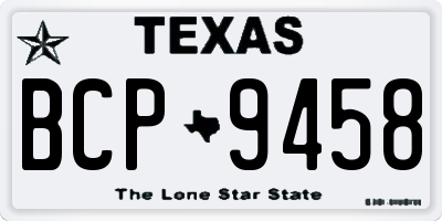 TX license plate BCP9458