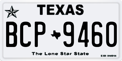 TX license plate BCP9460