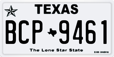 TX license plate BCP9461
