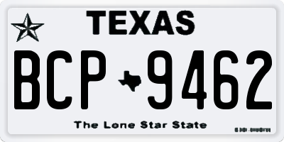 TX license plate BCP9462