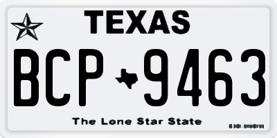 TX license plate BCP9463