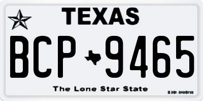 TX license plate BCP9465