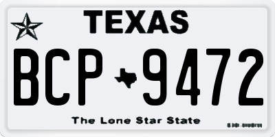 TX license plate BCP9472