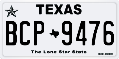 TX license plate BCP9476