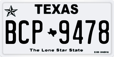 TX license plate BCP9478