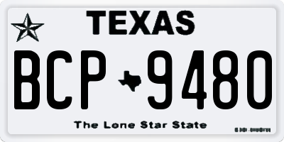 TX license plate BCP9480
