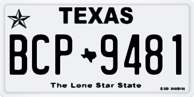 TX license plate BCP9481