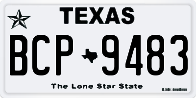 TX license plate BCP9483