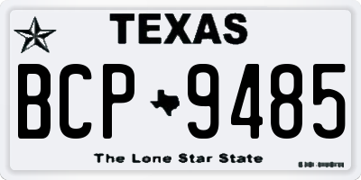 TX license plate BCP9485