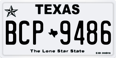 TX license plate BCP9486