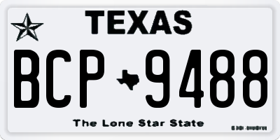 TX license plate BCP9488
