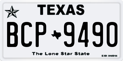 TX license plate BCP9490